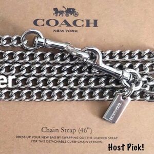 COACH ~ Chain Strap 46" Silver Tone Metal Curb Replacement Chain